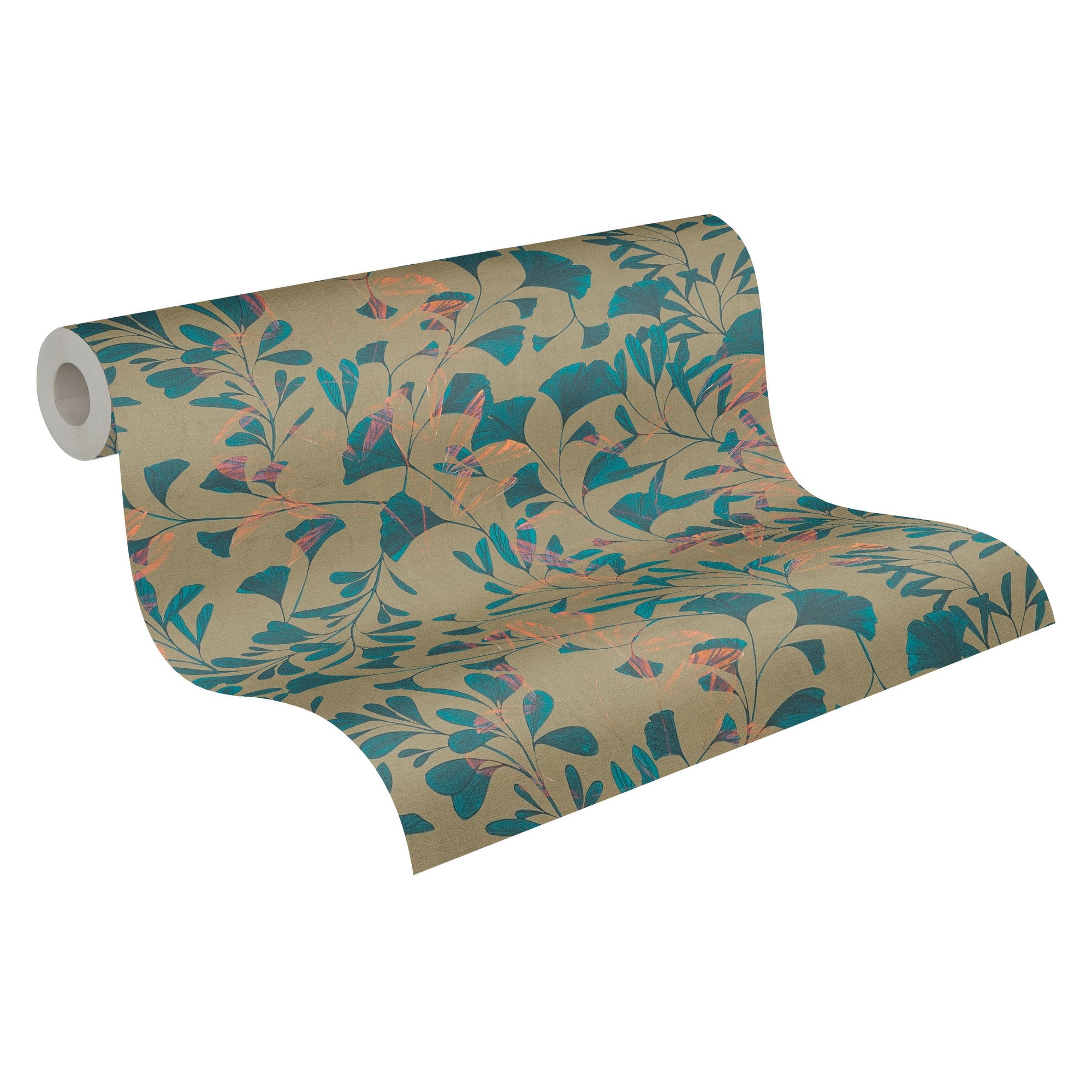 Hochwertige Vliestapete Braun Floral