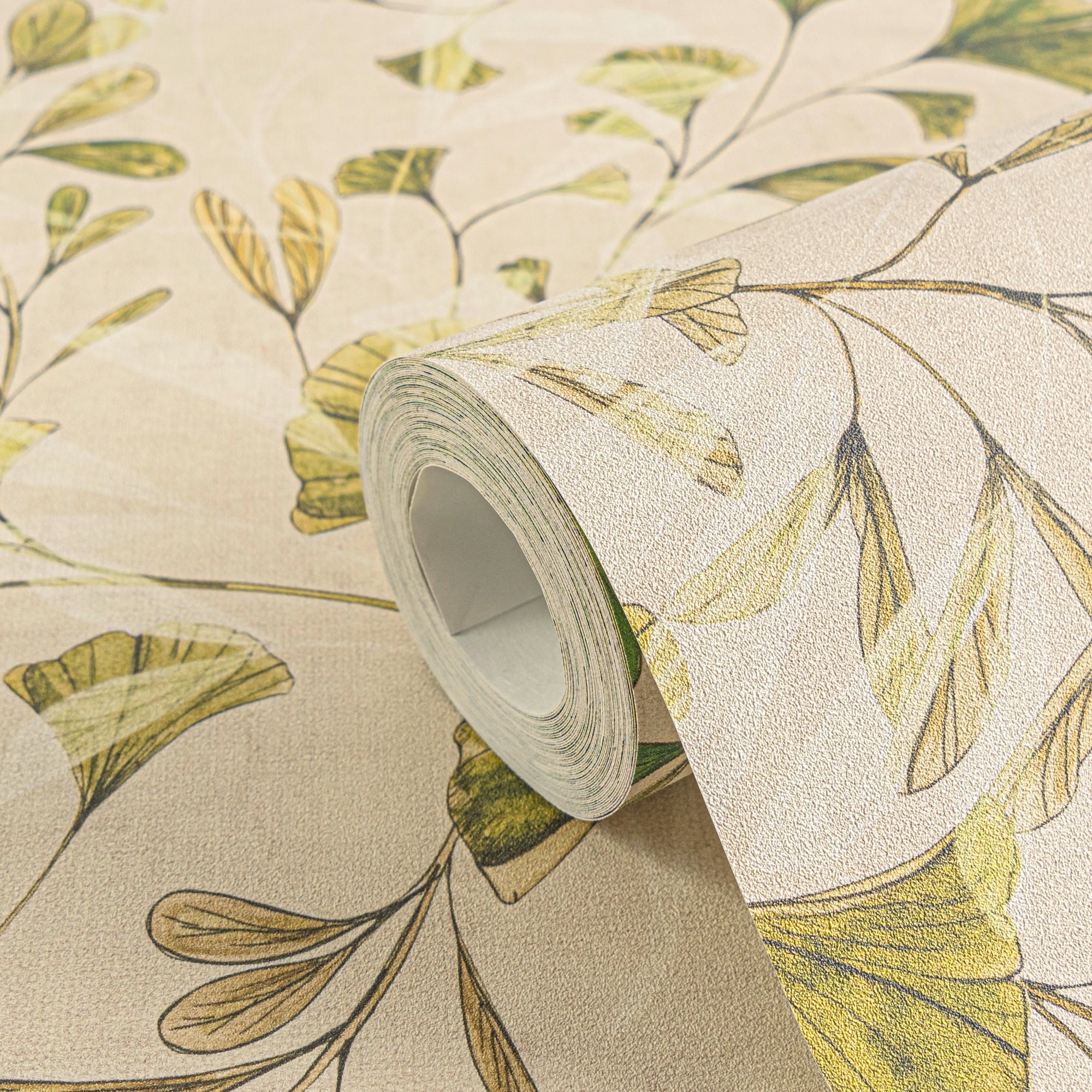 Hochwertige Vliestapete Creme Floral