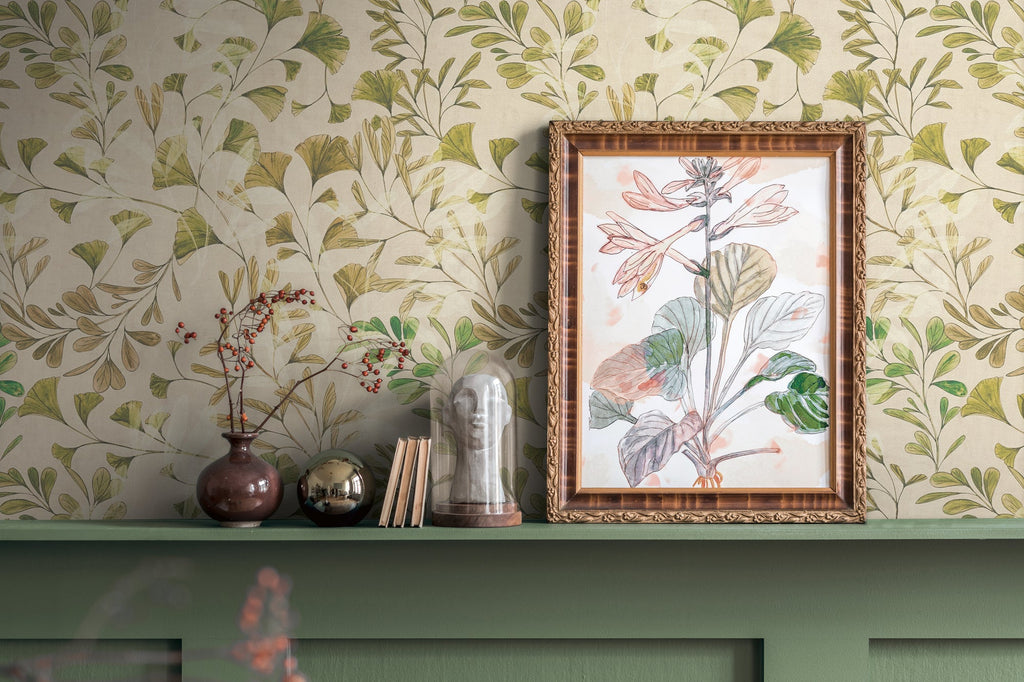 Hochwertige Vliestapete Creme Floral