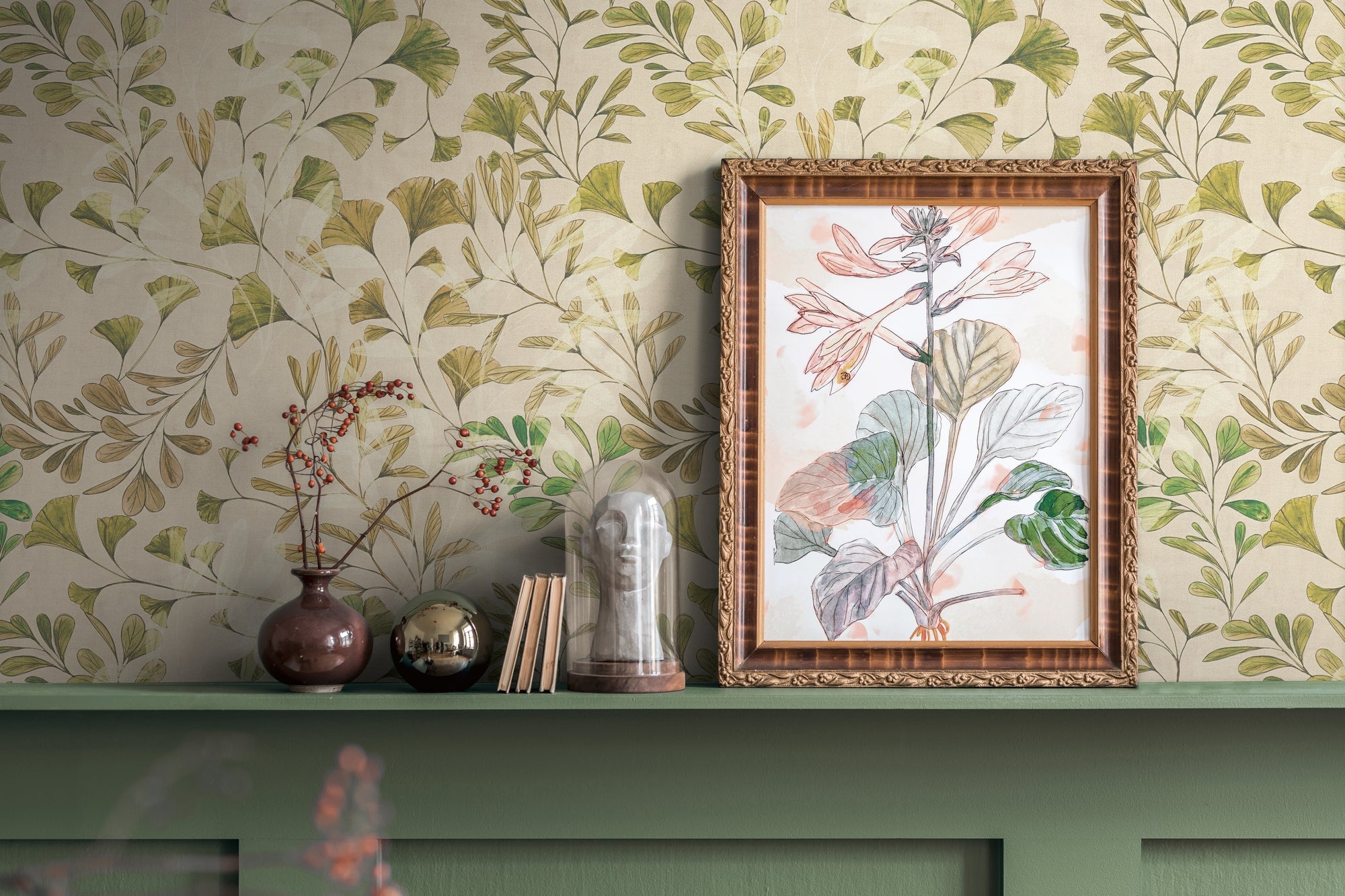 Hochwertige Vliestapete Creme Floral