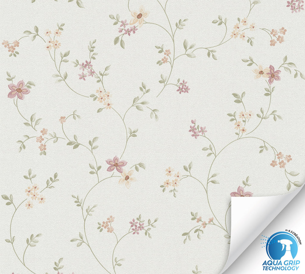 Hochwertige Vliestapete Weis Floral