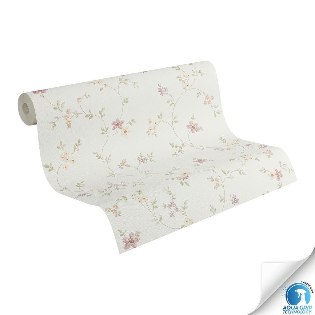 Hochwertige Vliestapete Weis Floral