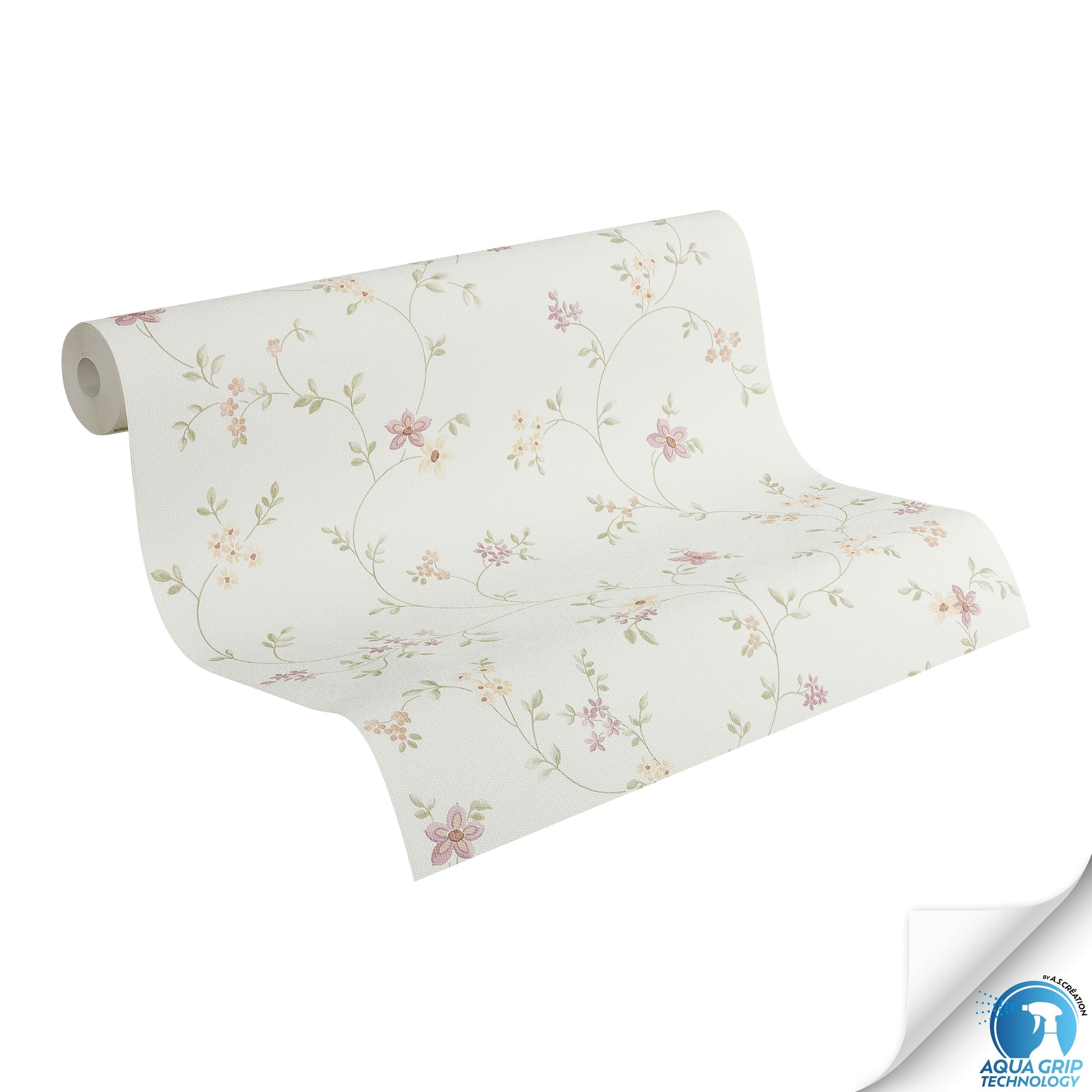 Hochwertige Vliestapete Weis Floral