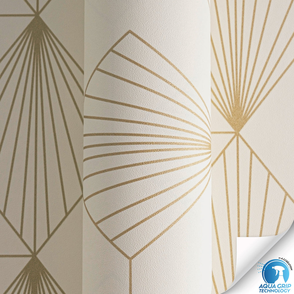 Hochwertige Vliestapete Creme Abstrakt