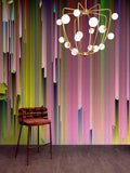 Fotomural Walls by Patel - pulse1 - Soft abstraction photo wallpaper with staggered layers in textile look - pink, green
