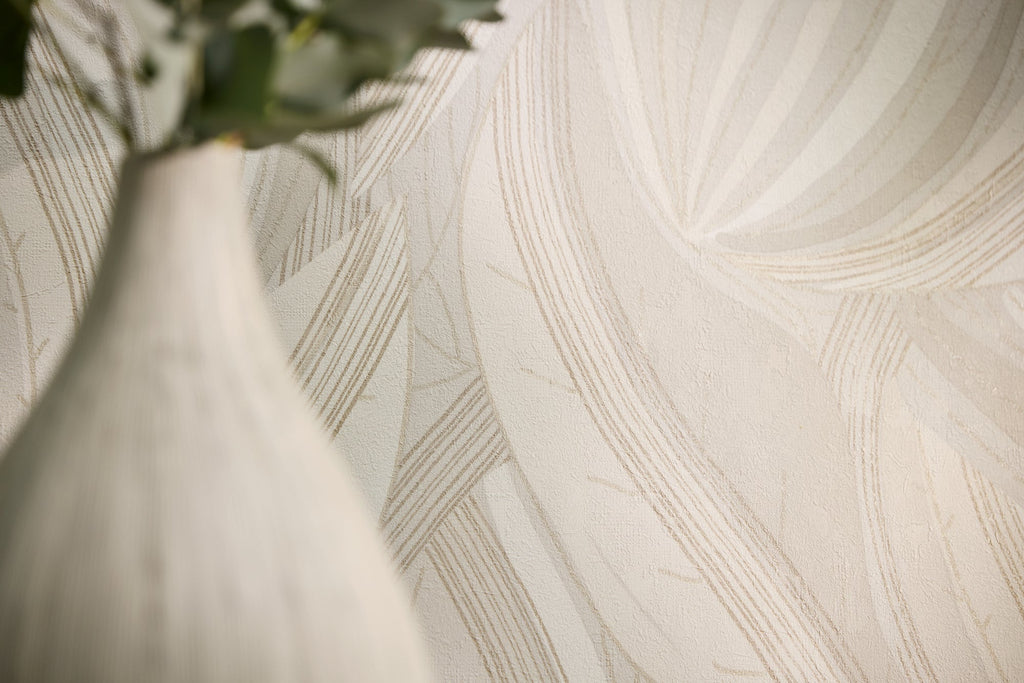 Hochwertige Vliestapete Creme Floral