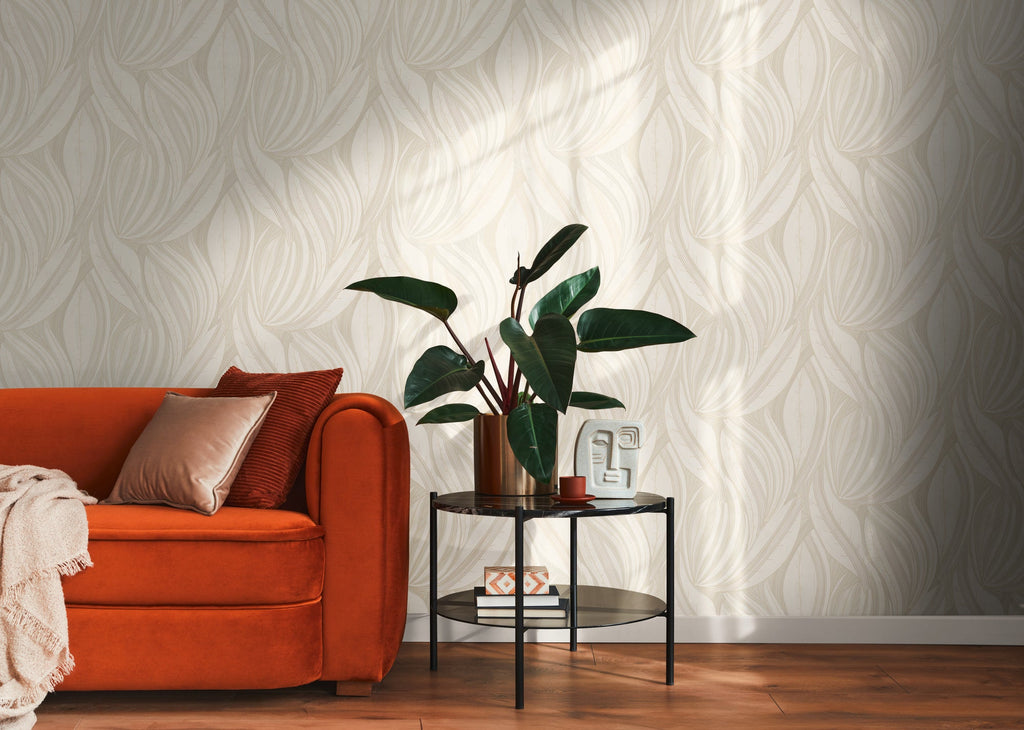 Hochwertige Vliestapete Creme Floral