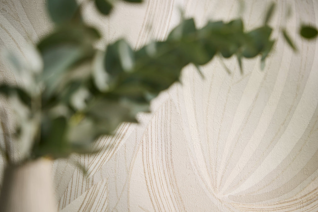 Hochwertige Vliestapete Creme Floral