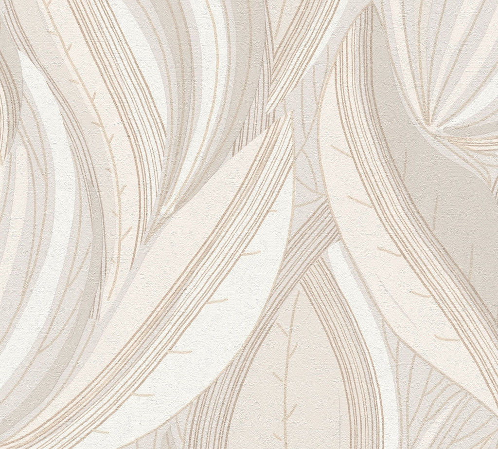 Hochwertige Vliestapete Creme Floral