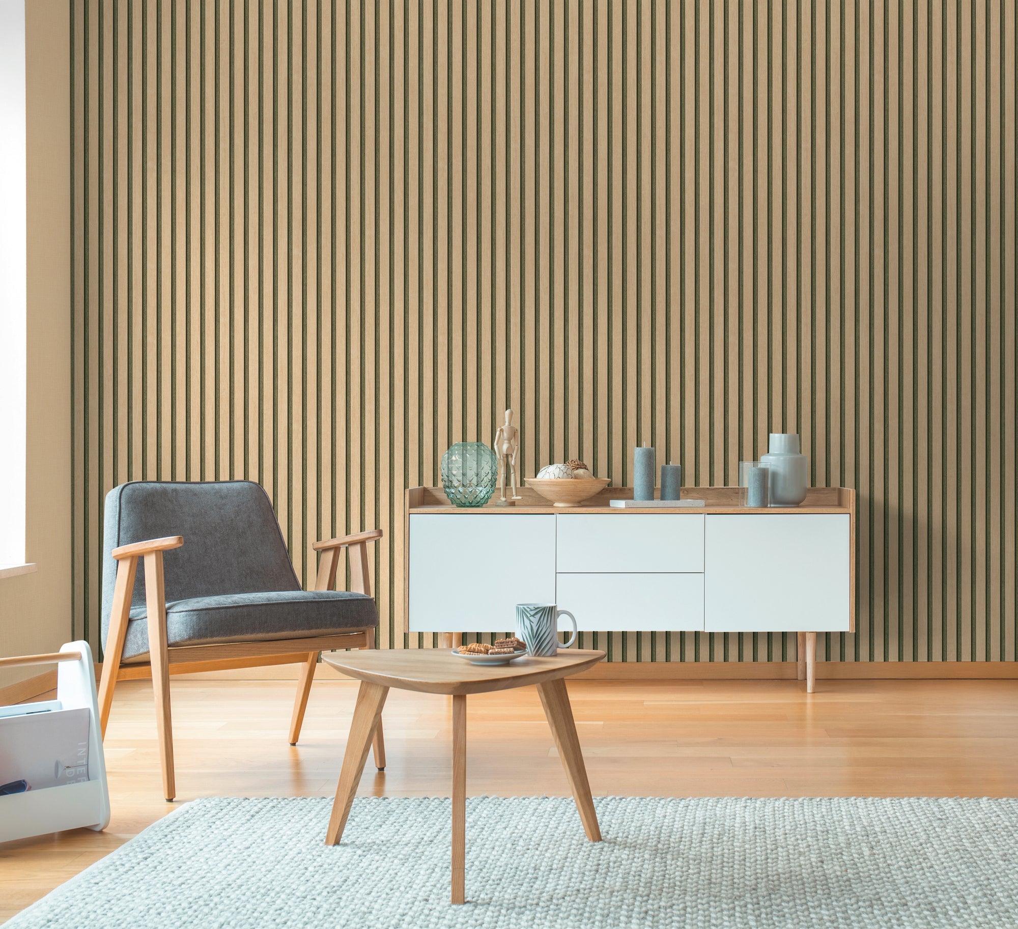 Hochwertige Vliestapete Braun Holzoptik