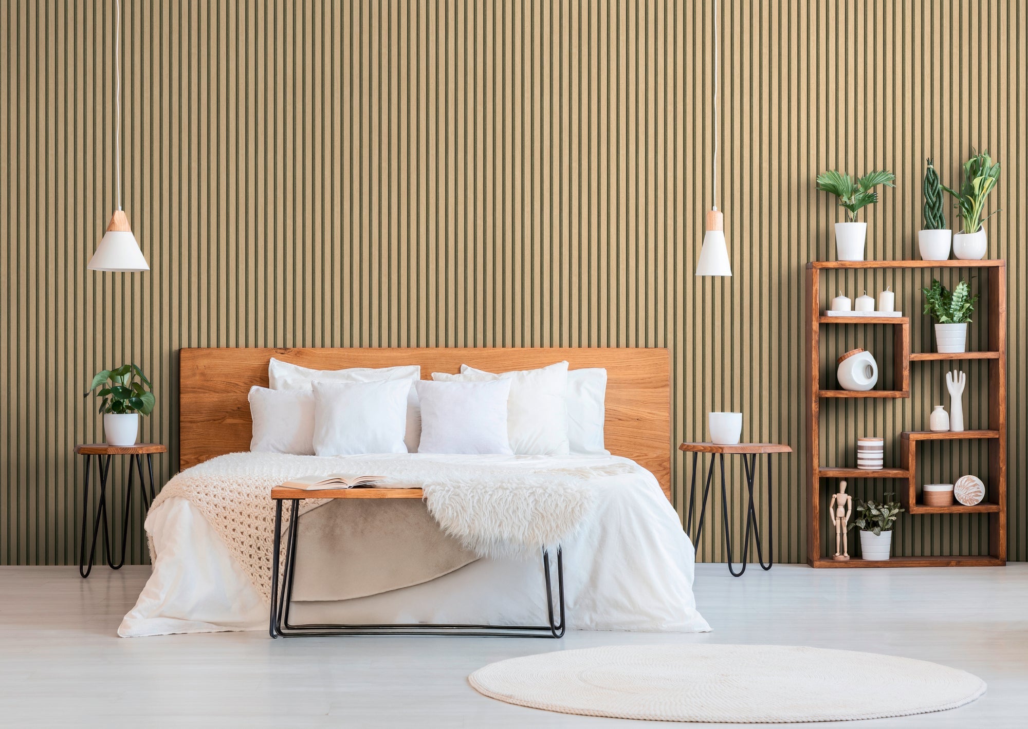 Hochwertige Vliestapete Braun Holzoptik