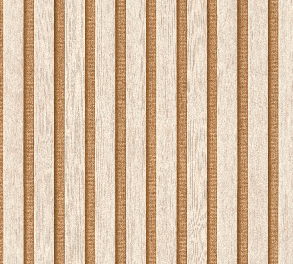 Hochwertige Vliestapete Beige Holzoptik