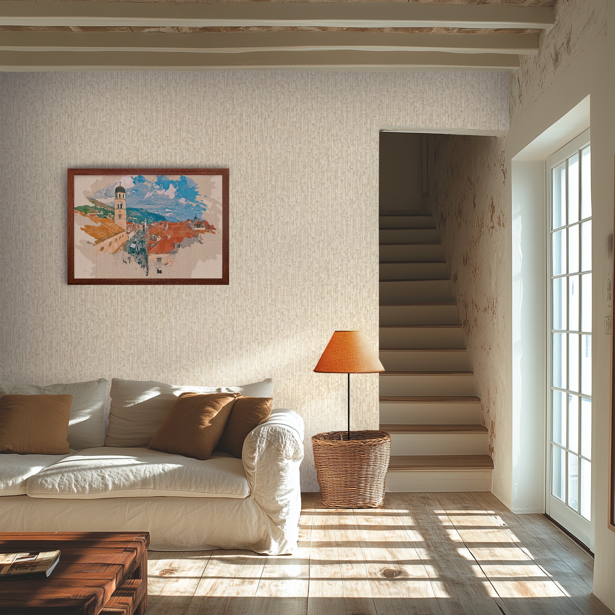 Hochwertige Vliestapete Creme Modern