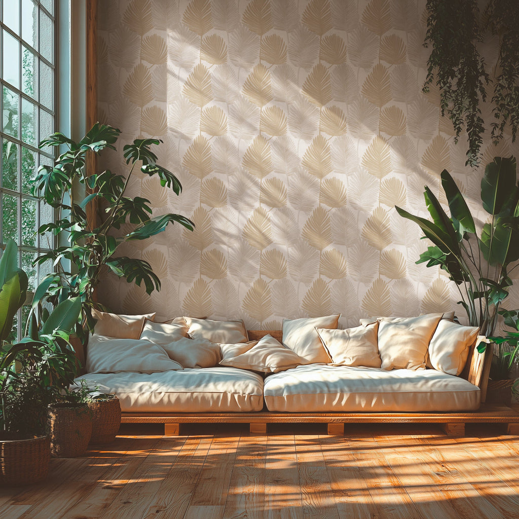 Hochwertige Vliestapete Creme Floral