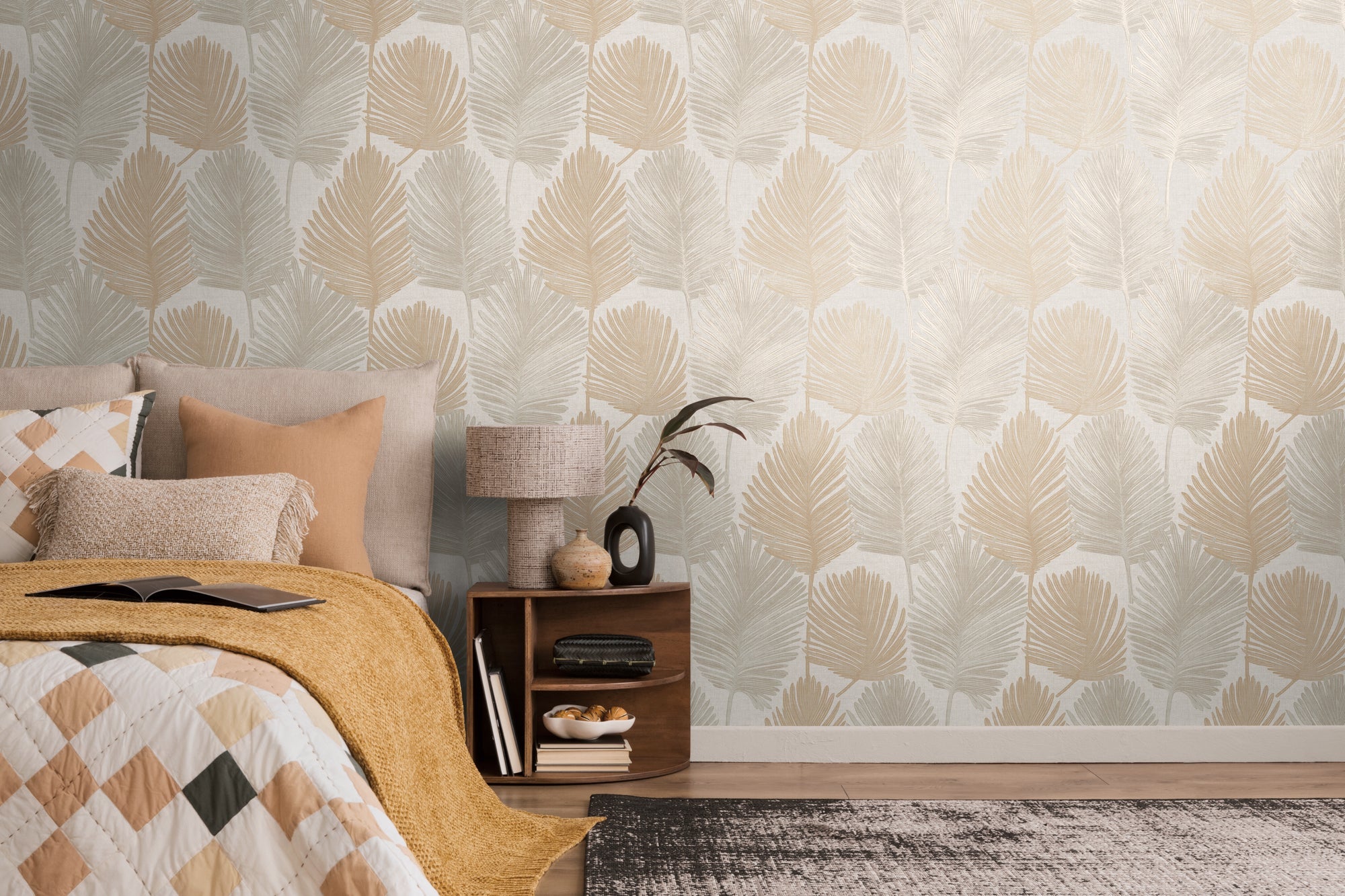 Hochwertige Vliestapete Creme Floral