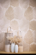 Hochwertige Vliestapete Creme Floral