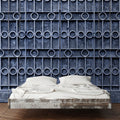 Fotomural Walls by Patel - Photo wallpaper »jodhpur« - Close-up of a blue metal fence - Smooth, slightly shiny premium non-woven fabric