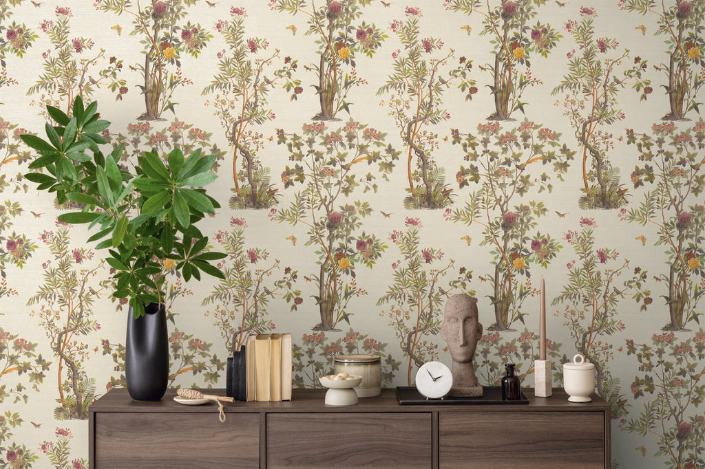 Hochwertige Vliestapete Gruen Floral