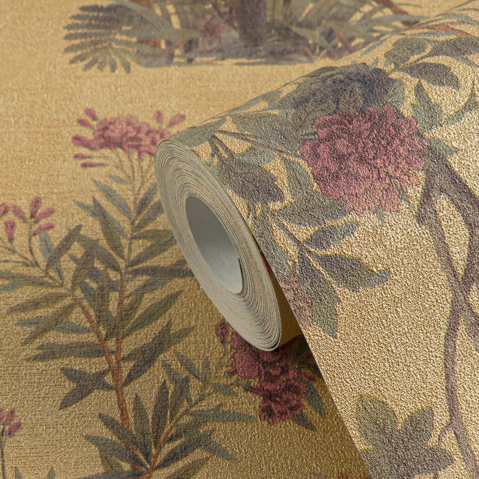 Hochwertige Vliestapete Gruen Floral