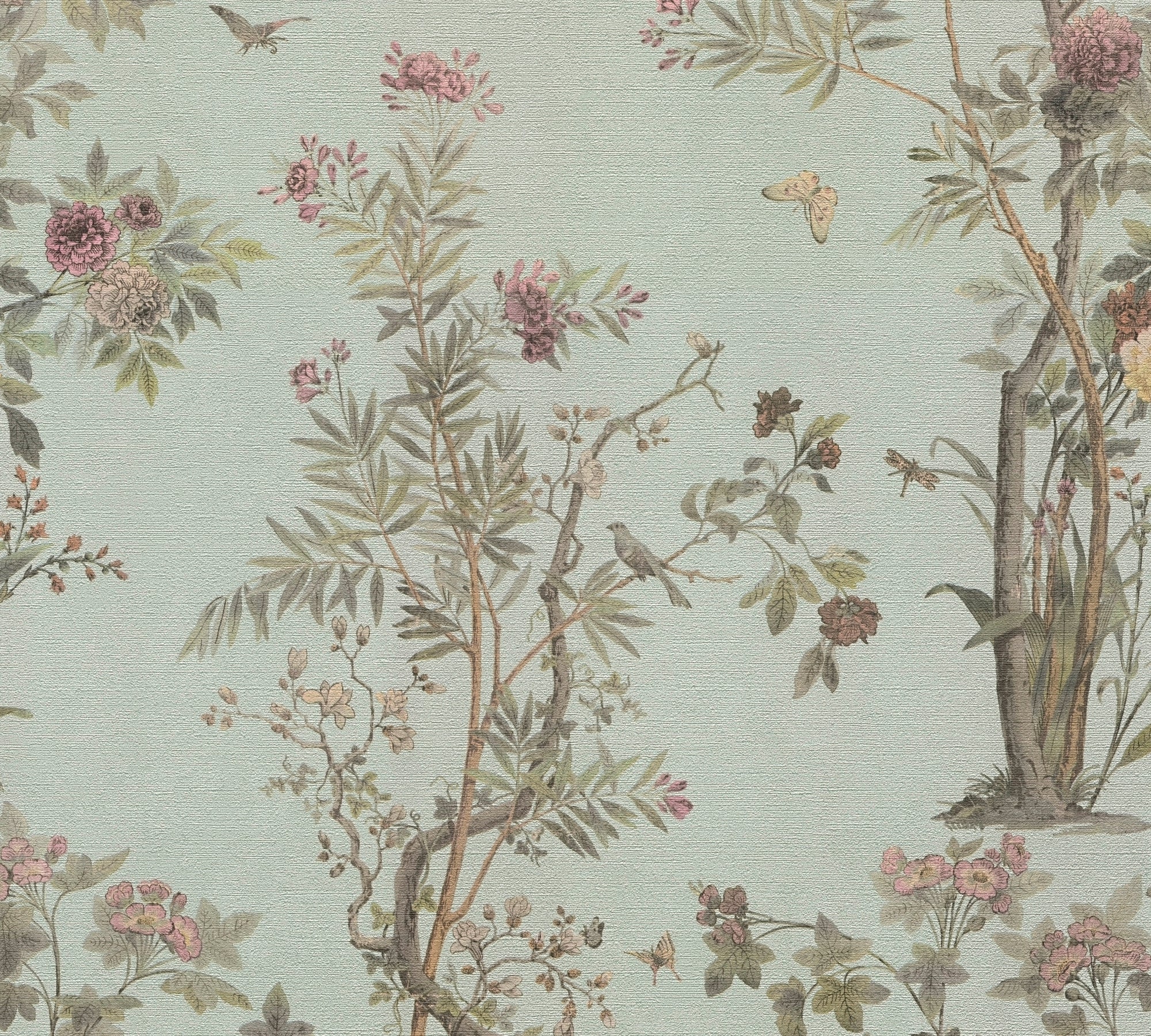 Hochwertige Vliestapete Braun Floral