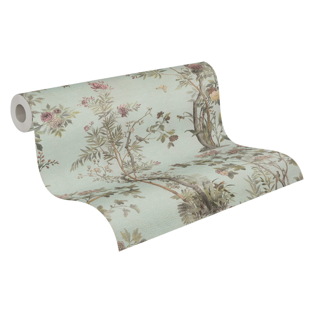 Hochwertige Vliestapete Braun Floral