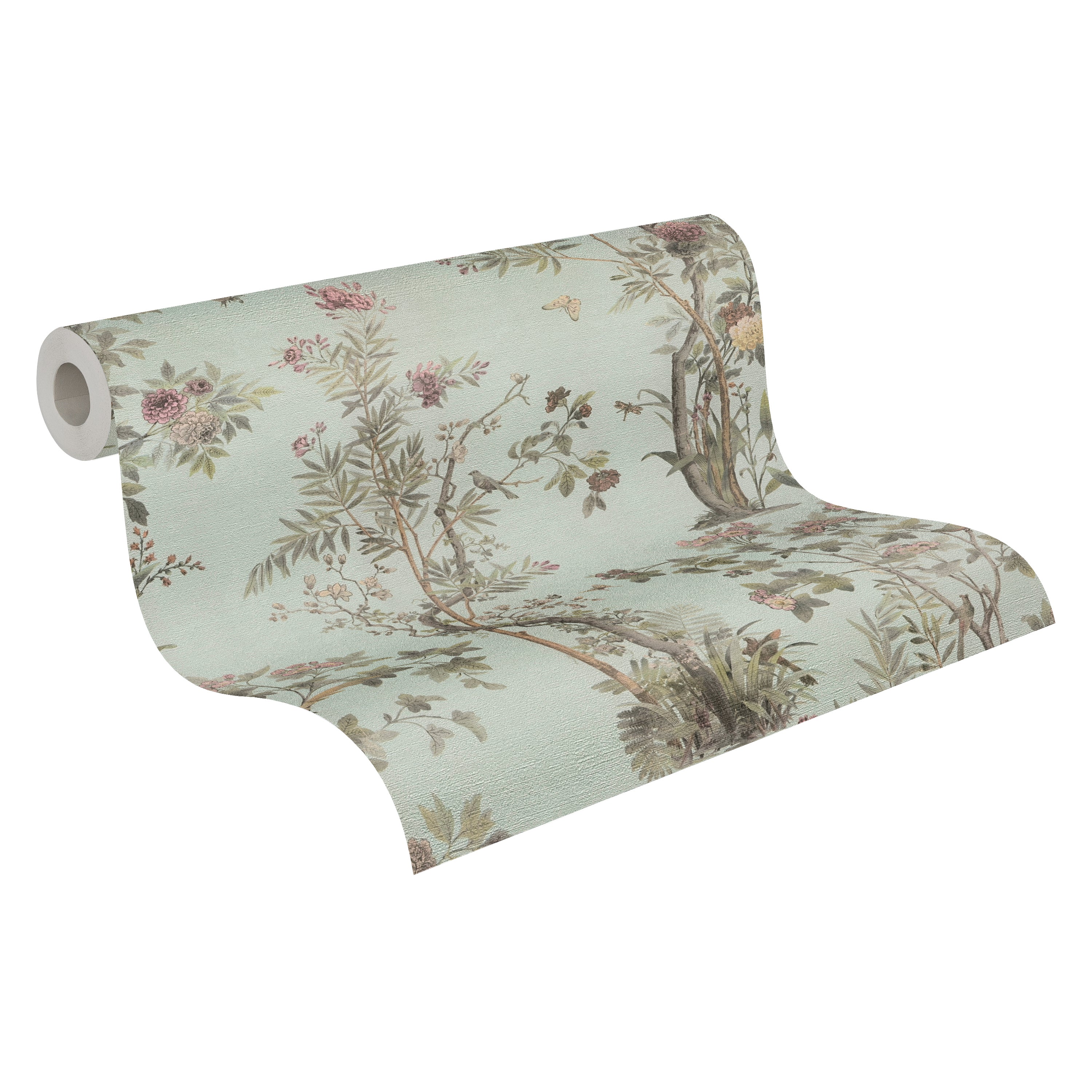Hochwertige Vliestapete Braun Floral