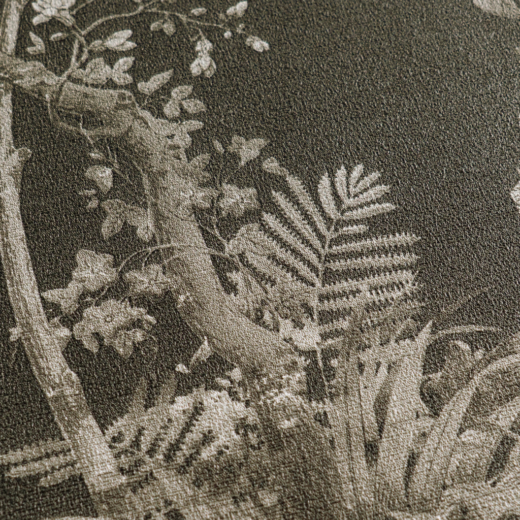 Hochwertige Vliestapete Schwarz Floral