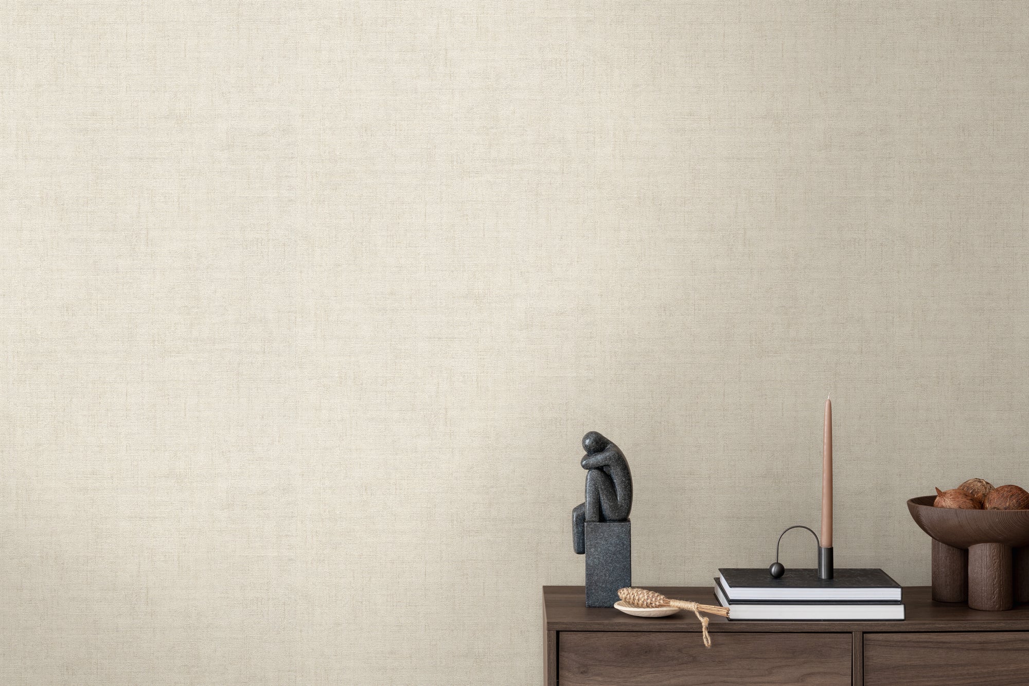 Hochwertige Vliestapete Beige Struktur