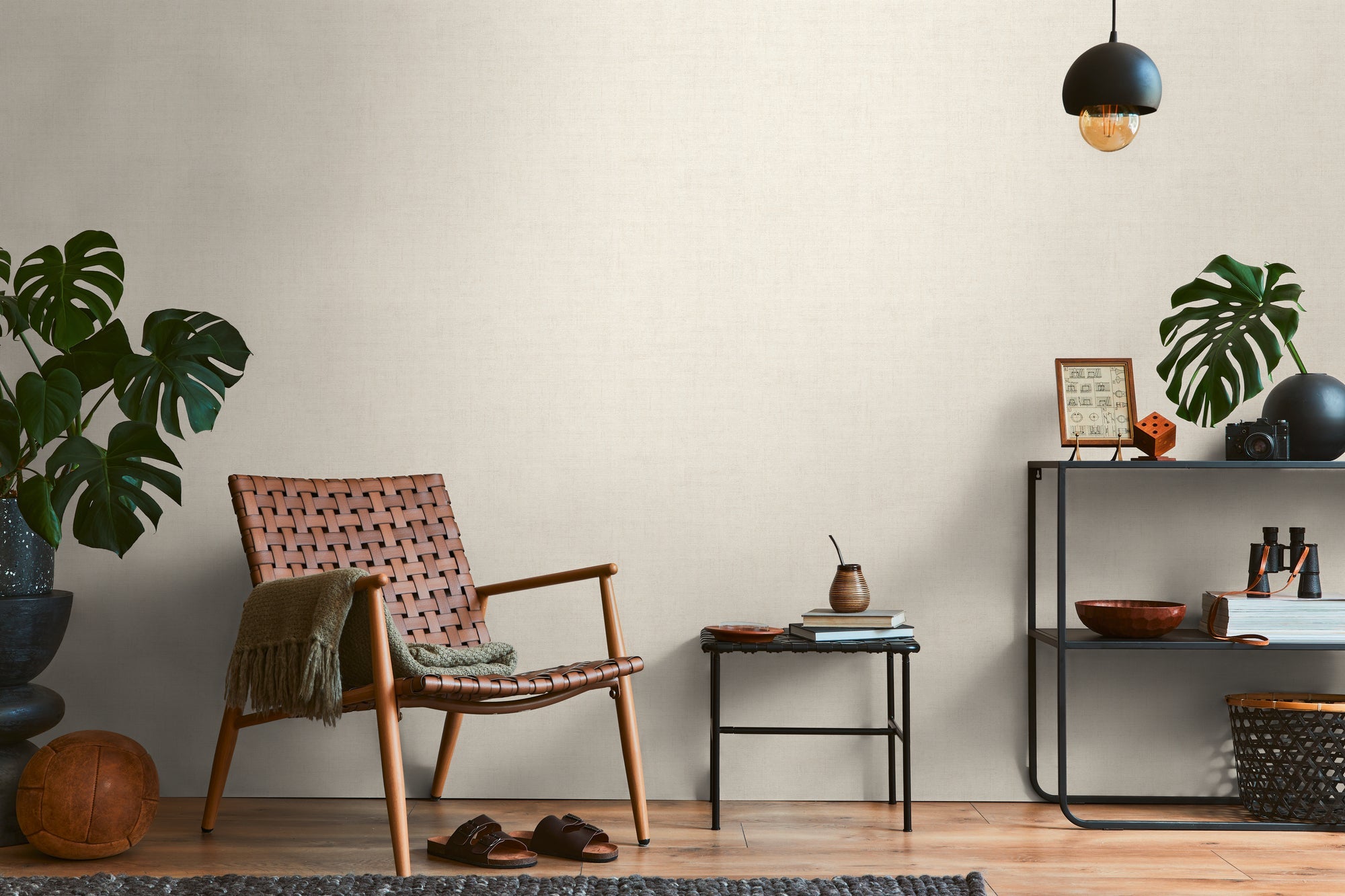 Cuba II-Vliestapete Vinyltapete Beige Unitapete