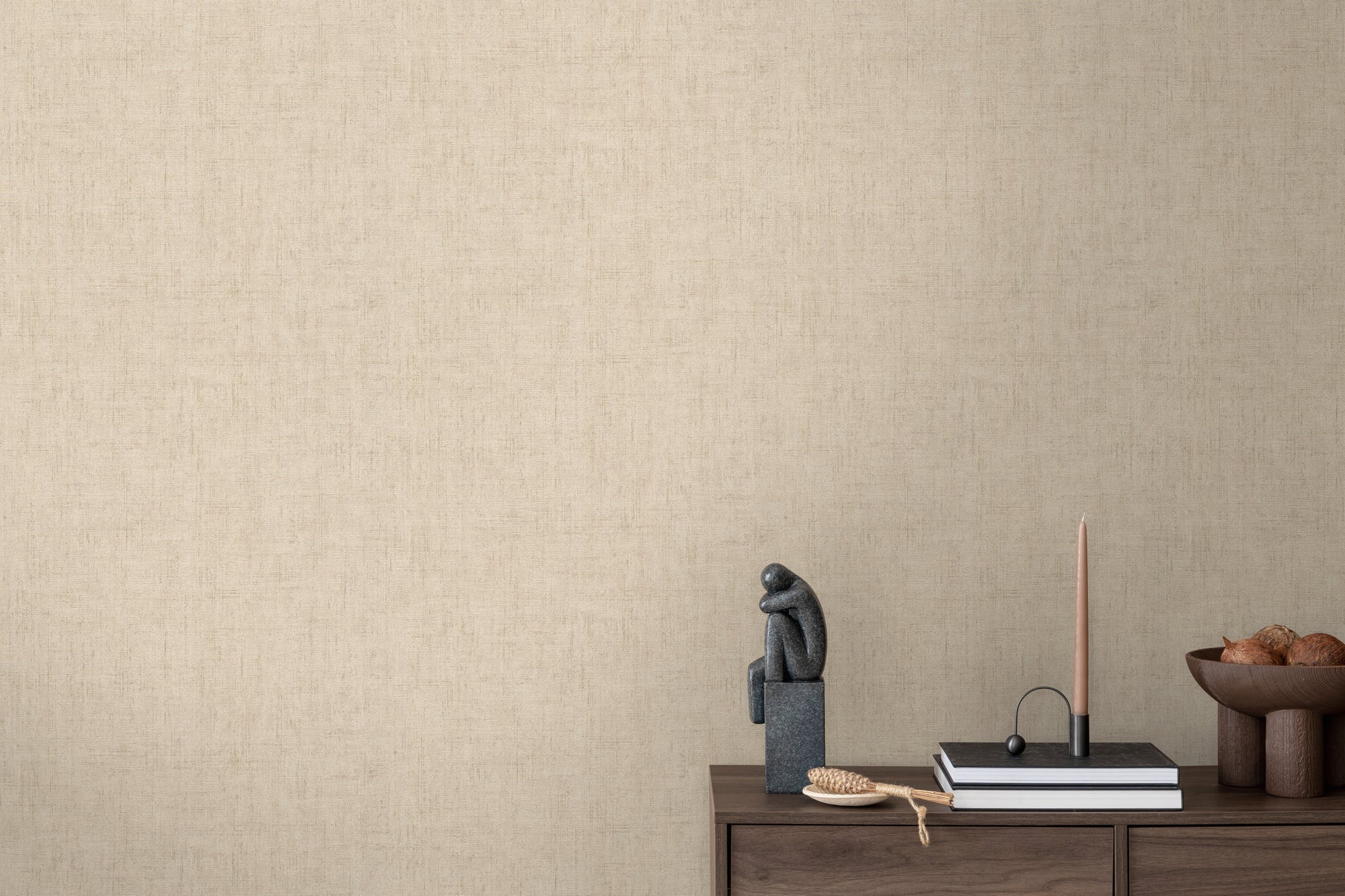 Hochwertige Vliestapete Beige Struktur