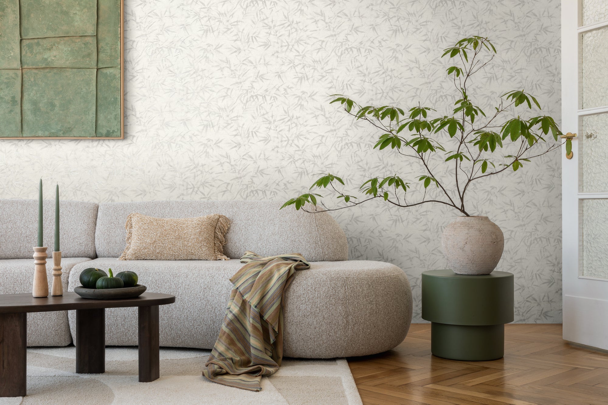 Hochwertige Vliestapete Creme Floral