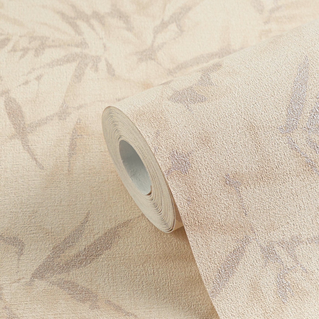 Hochwertige Vliestapete Beige Floral