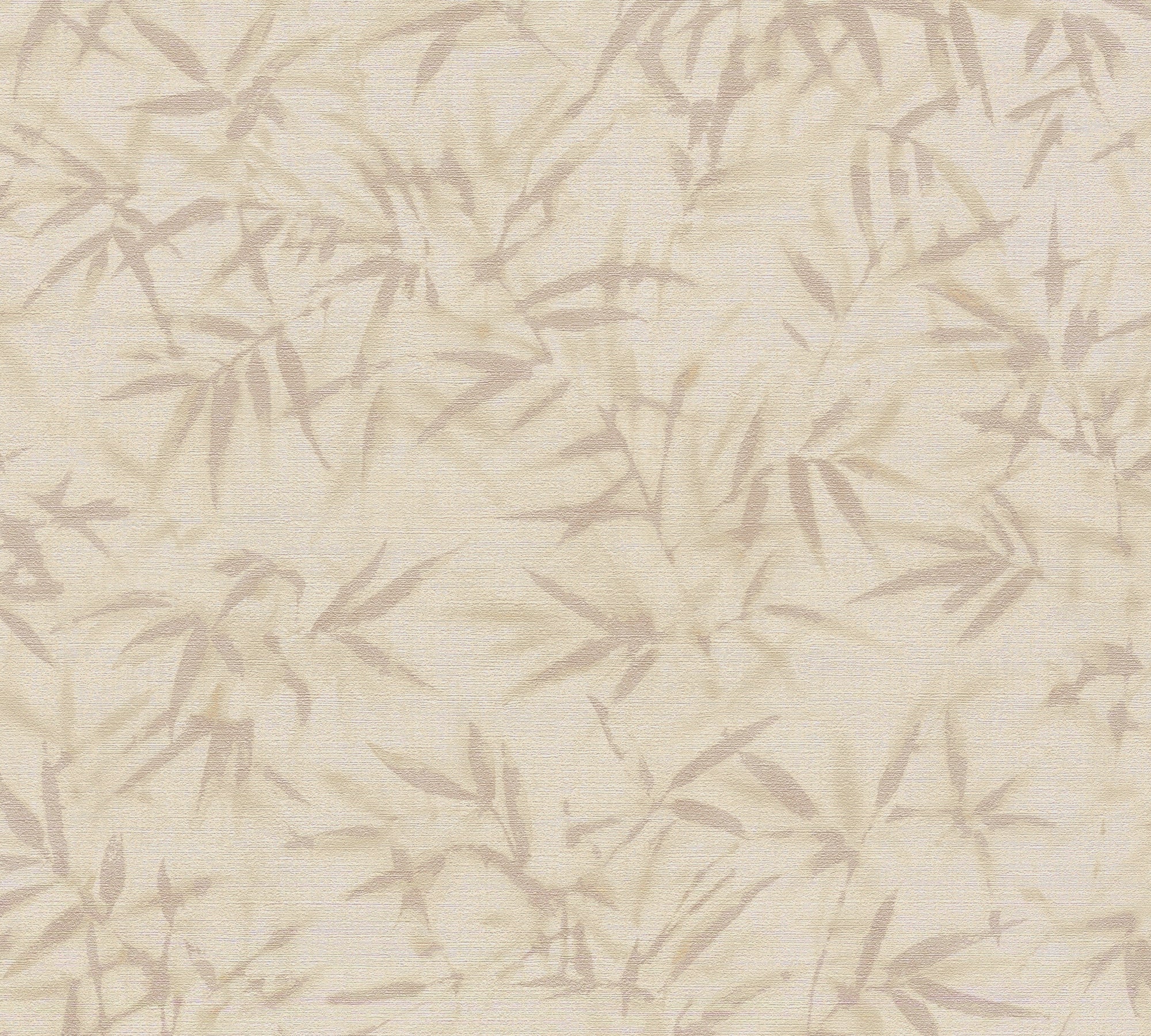 Hochwertige Vliestapete Beige Floral