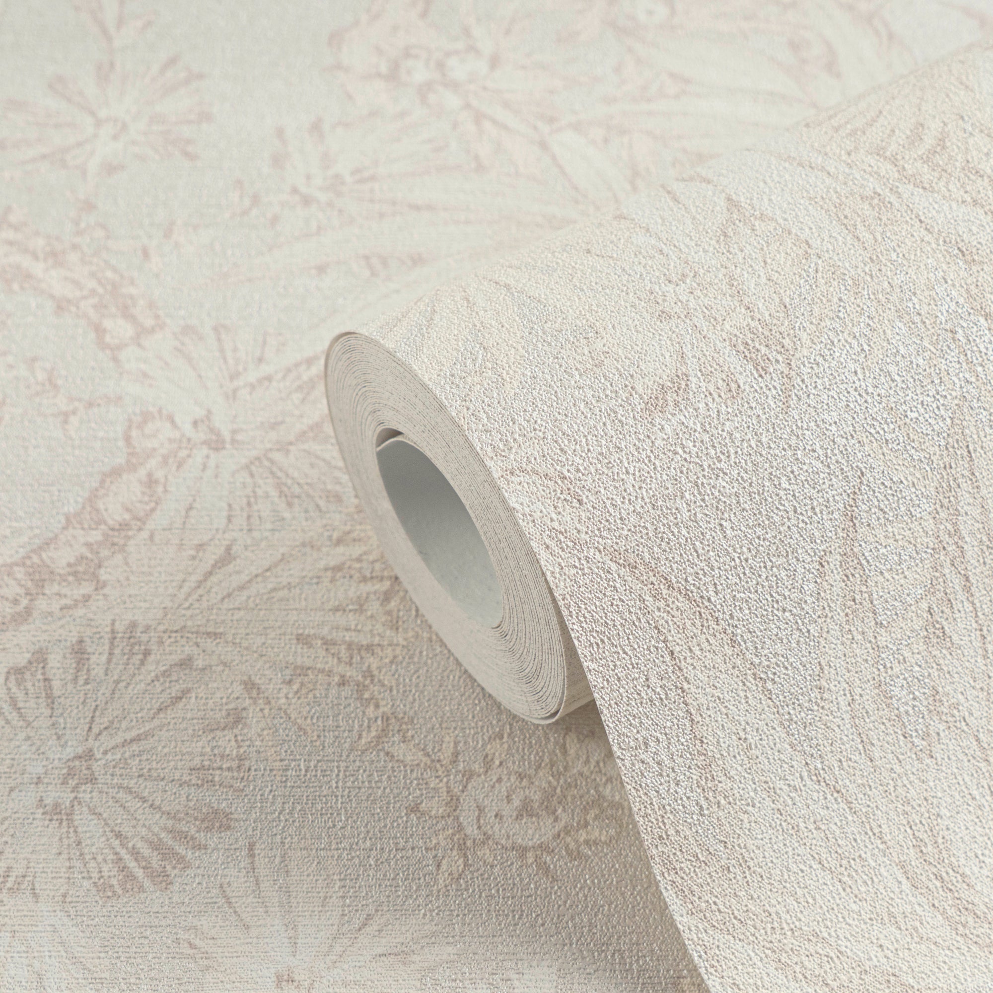 Hochwertige Vliestapete Creme Floral