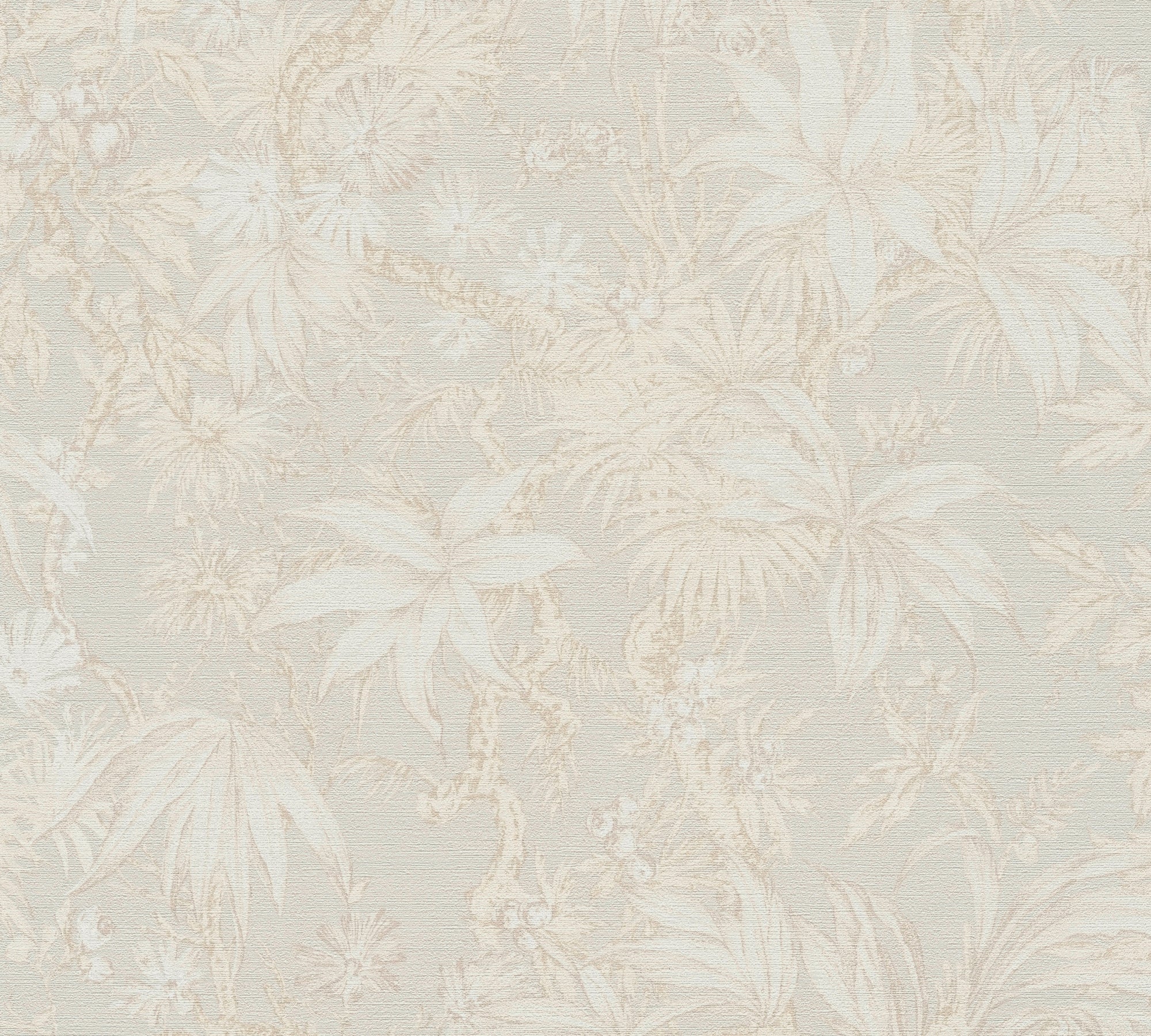Hochwertige Vliestapete Creme Floral