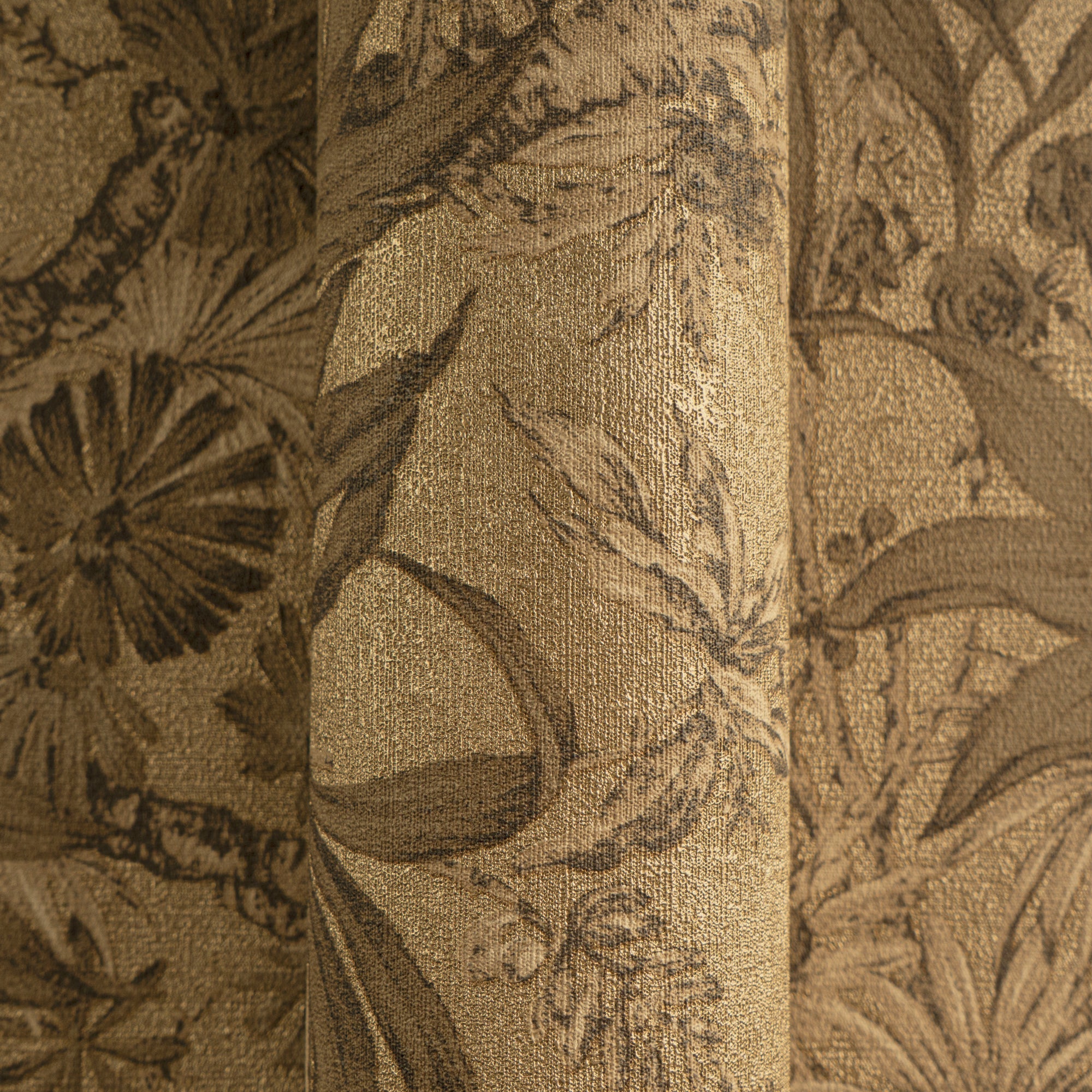 Hochwertige Vliestapete Braun Floral