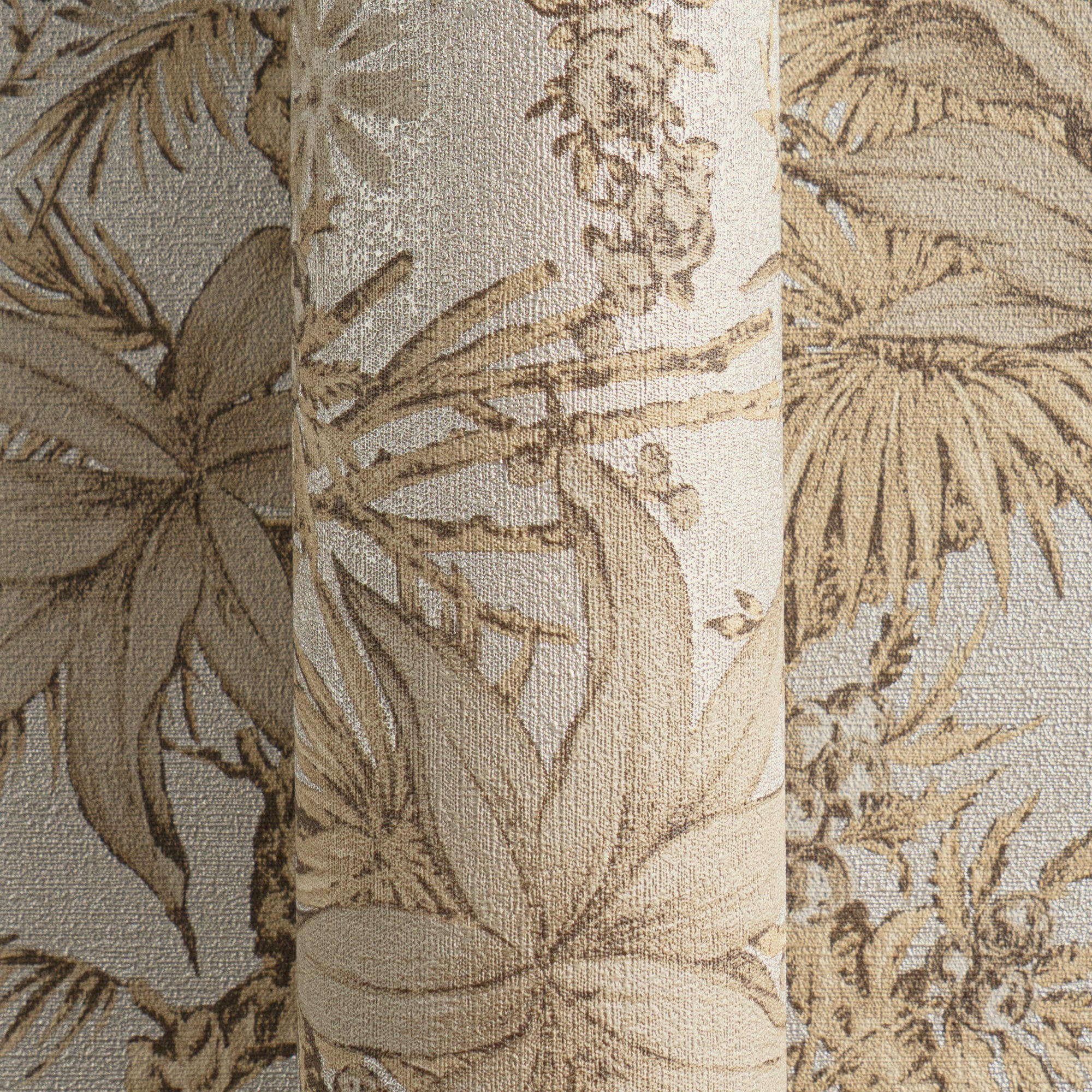 Hochwertige Vliestapete Beige Floral