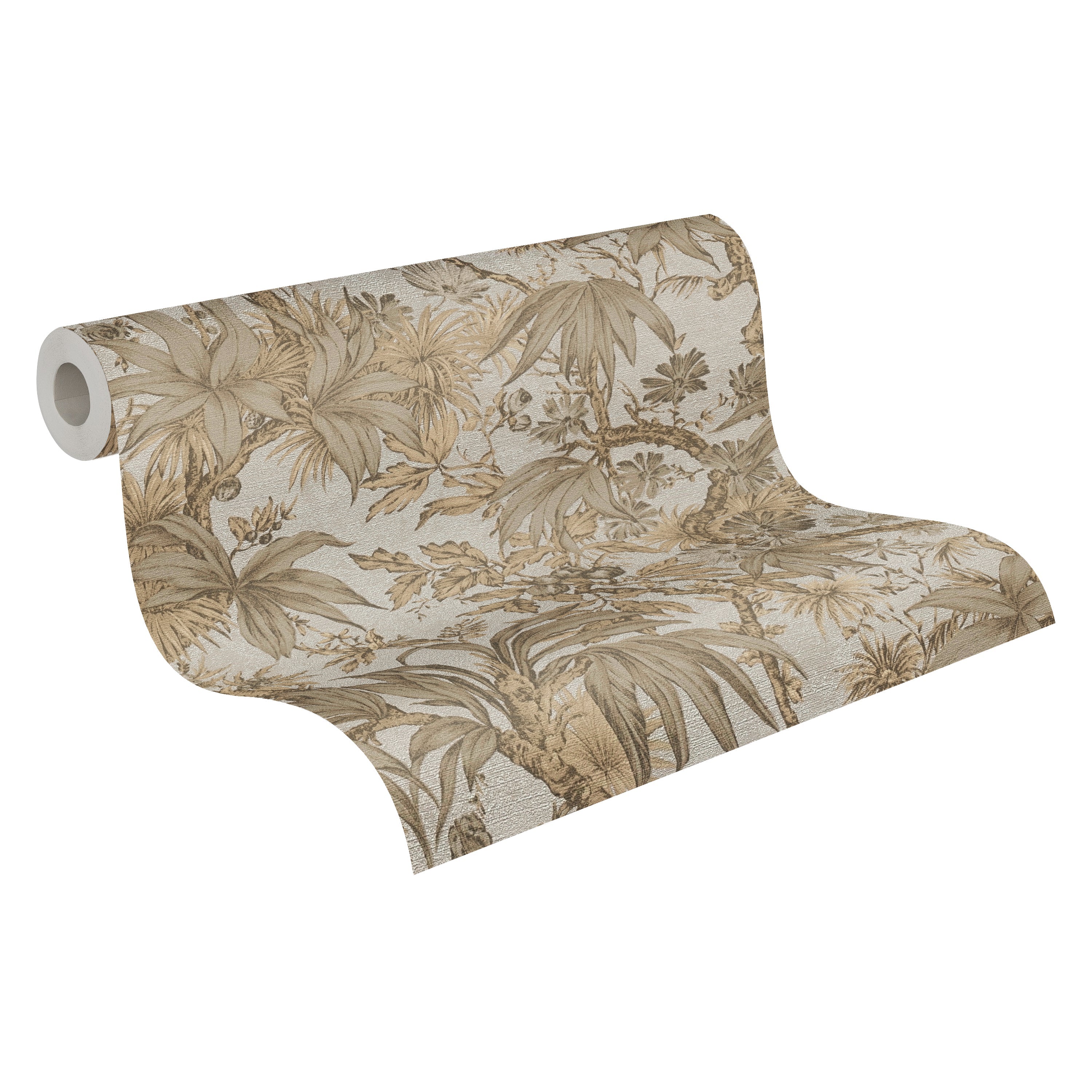 Hochwertige Vliestapete Beige Floral