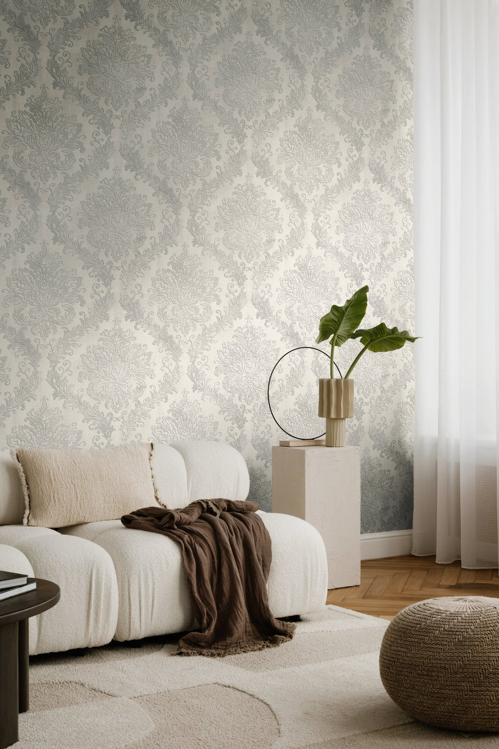 Hochwertige Vliestapete Beige Romantisch