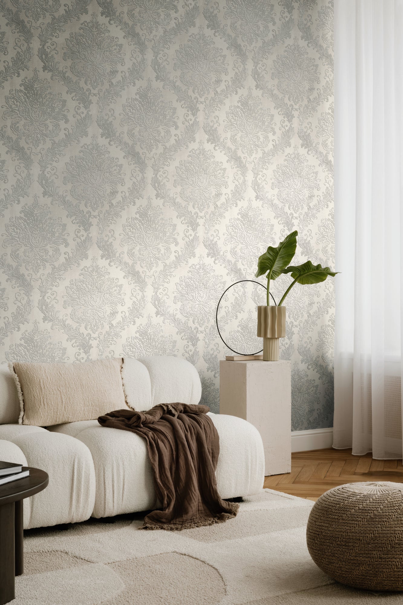 Hochwertige Vliestapete Beige Romantisch