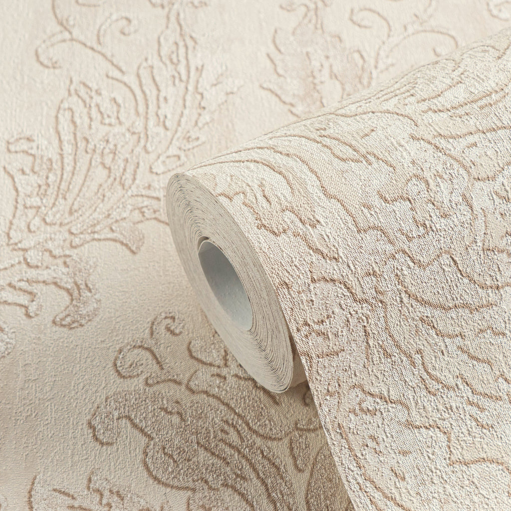 Hochwertige Vliestapete Beige Romantisch