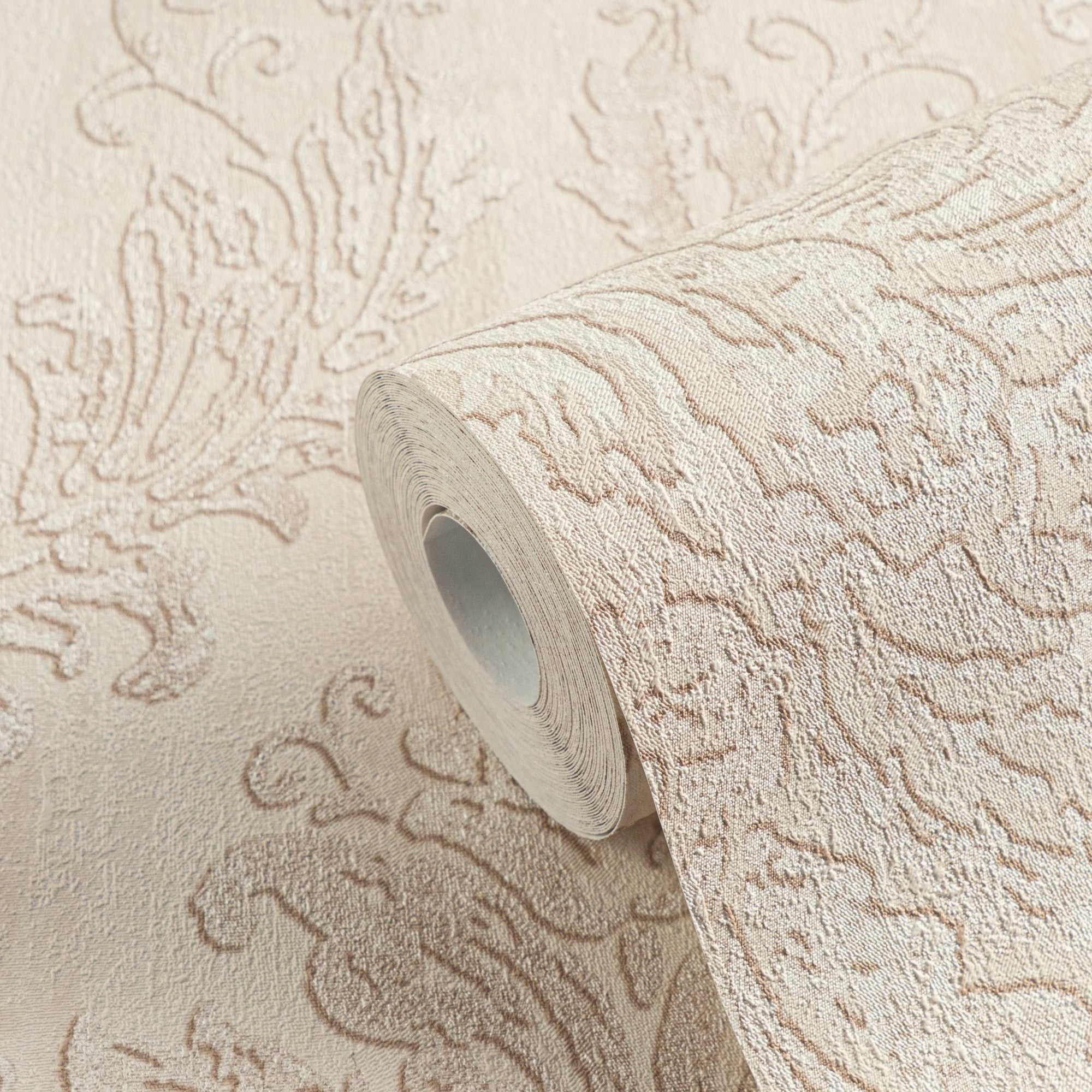 Hochwertige Vliestapete Beige Romantisch