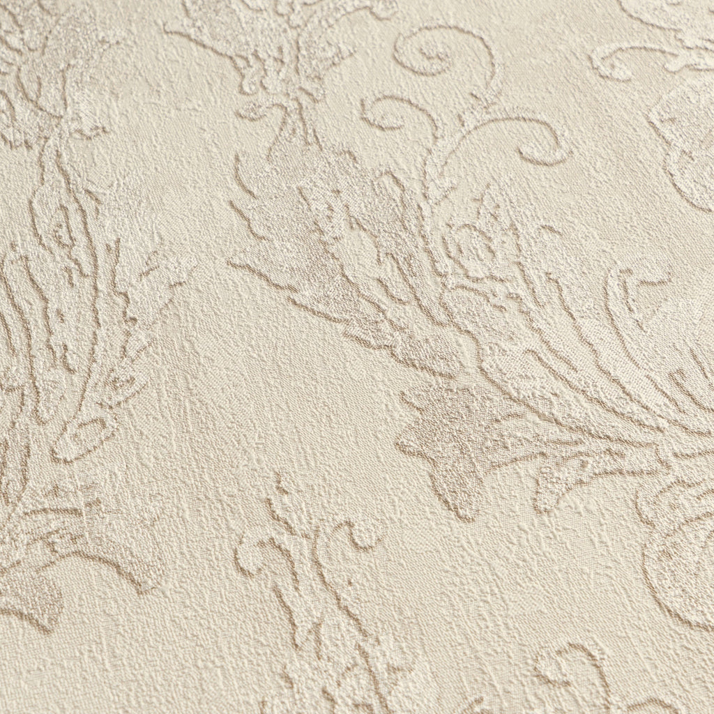 Hochwertige Vliestapete Beige Romantisch
