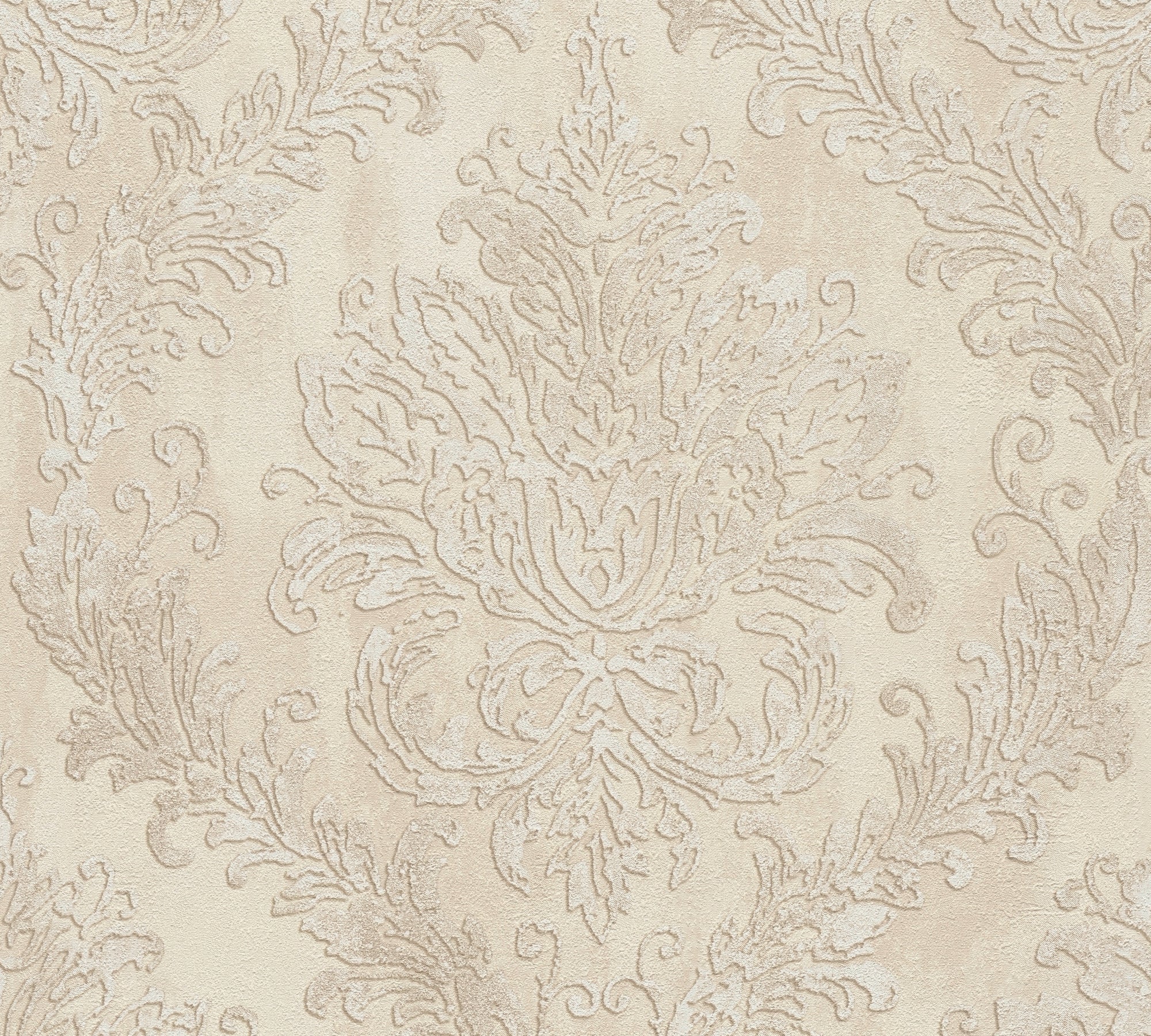 Hochwertige Vliestapete Beige Romantisch