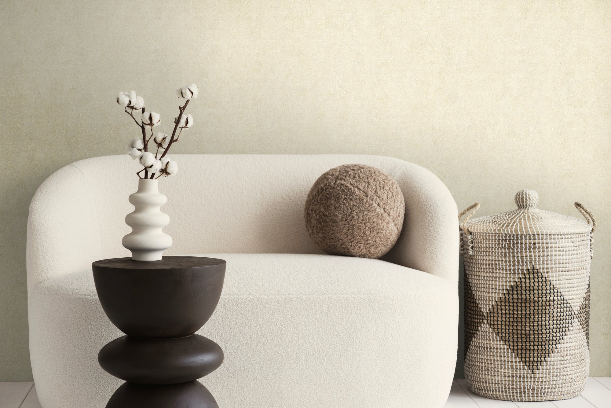 Hochwertige Vliestapete Beige Struktur
