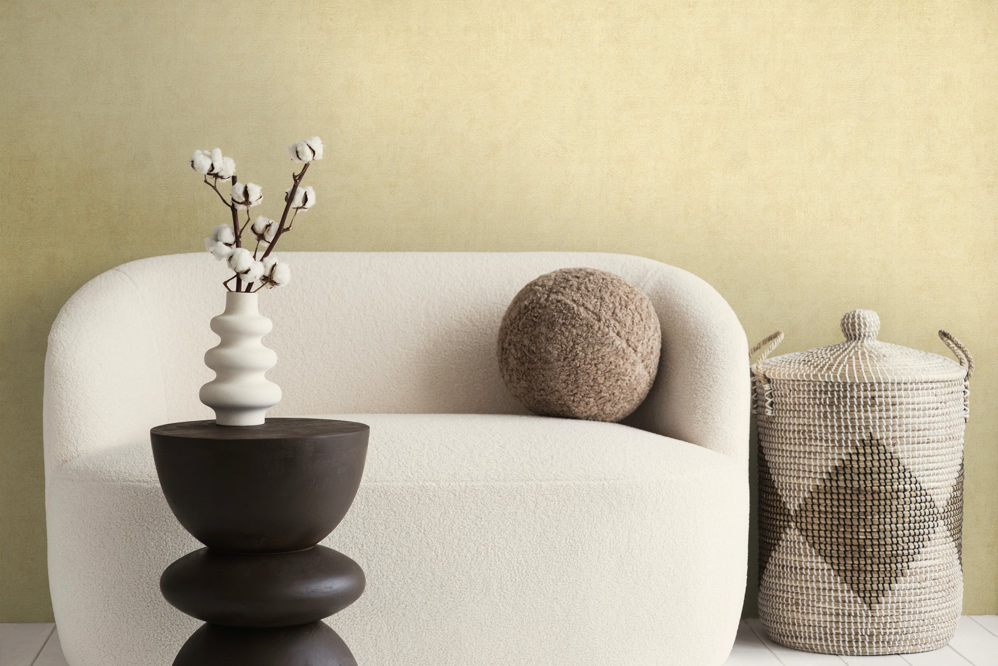 Hochwertige Vliestapete Beige Struktur