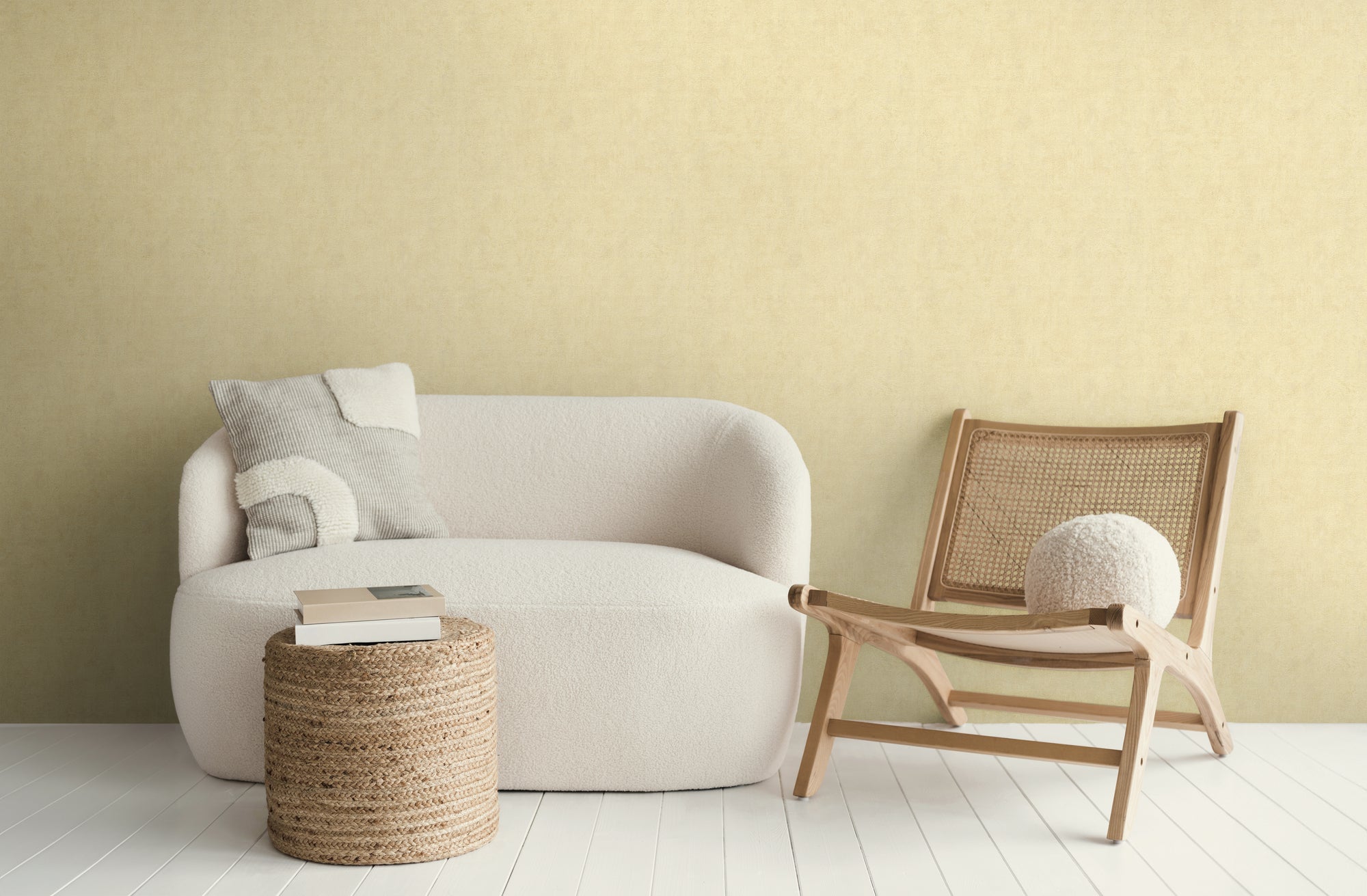 Hochwertige Vliestapete Beige Struktur