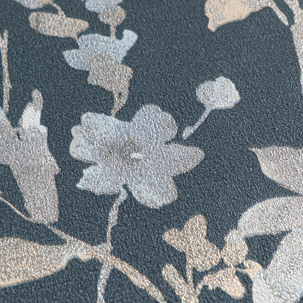 Hochwertige Vliestapete Blau Blumenmuster
