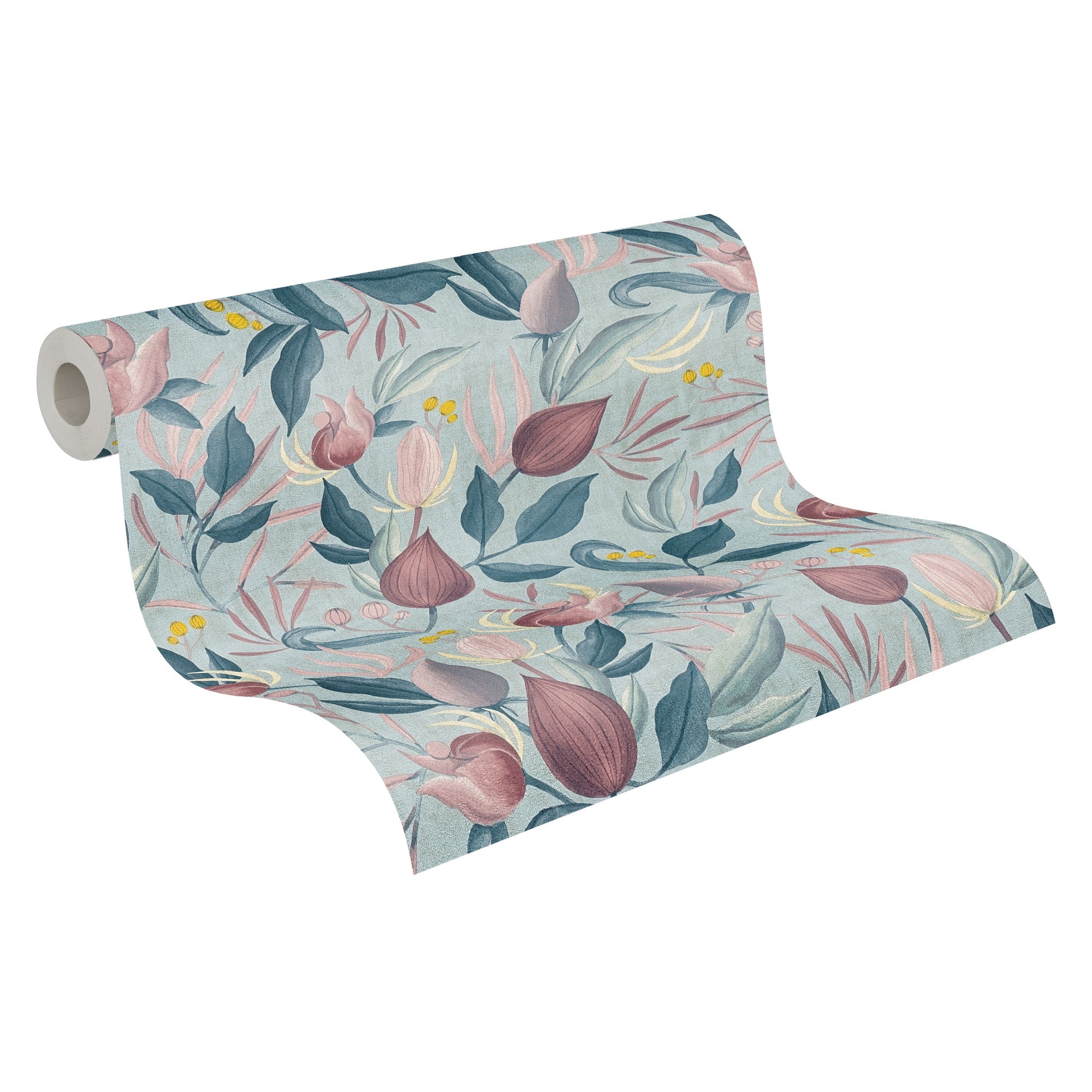 Hochwertige Vliestapete Blau Floral
