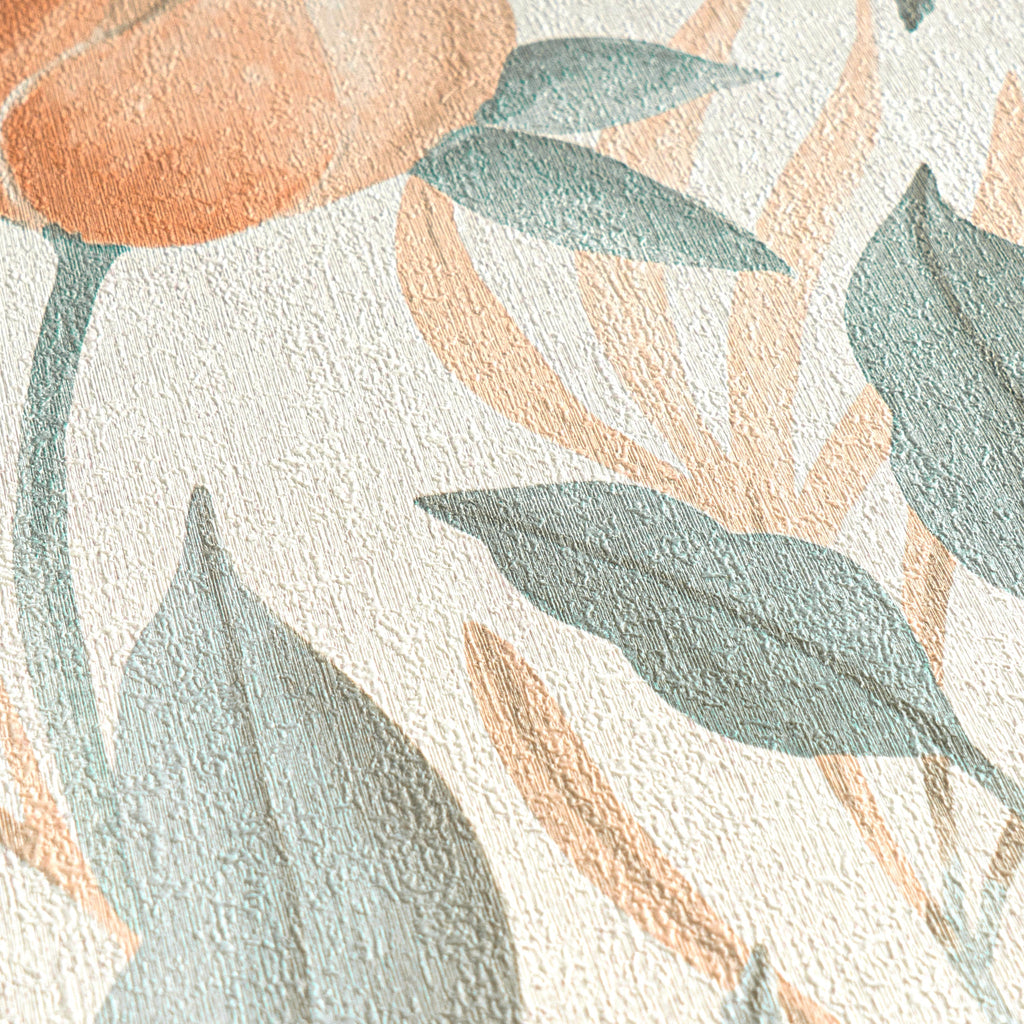 Hochwertige Vliestapete Creme Floral